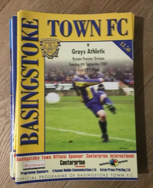 BASINGSTOKE TOWN V Grays Athletic Ryman League 4/9/2001 £1.99
