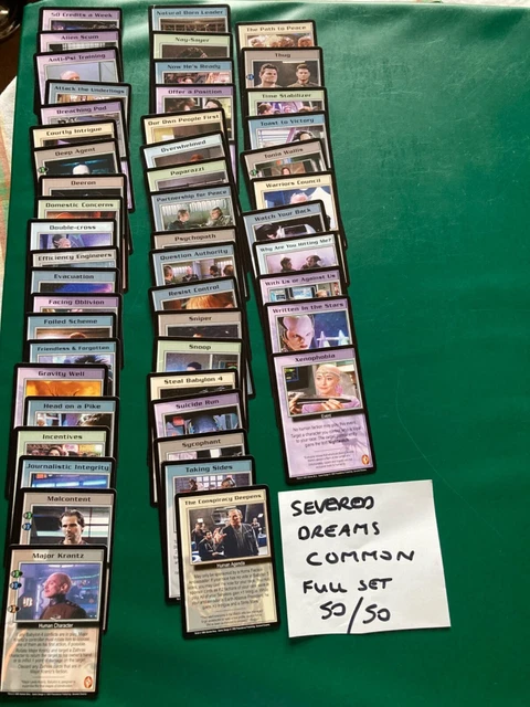 Babylon 5 CCG SEVERED DREAMS- COMMON 50/50 Very good condition  FULL SET