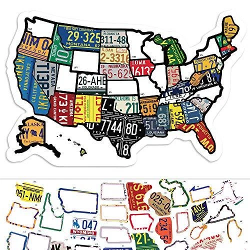 RV State Sticker Travel Map - 11&quote; x 17&quote; - USA States Visited Deca...