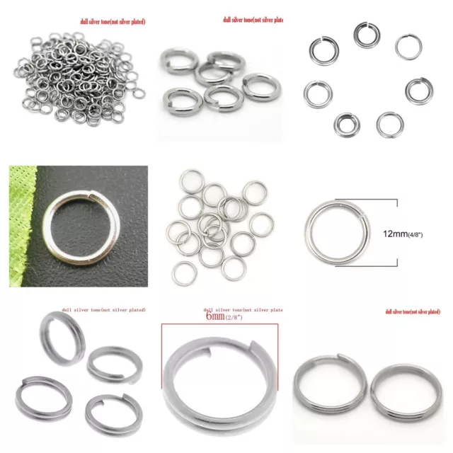 100x Strong Stainless Steel PLATINUM Open Jump Rings Split Rings 3 to16 mm (2)