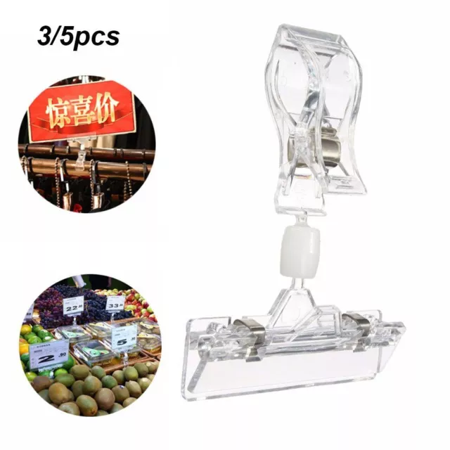 Shelf Clamp POP Advertising Clips Price Label Tag Sign Display Holders