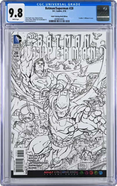 Batman/Superman #28 CGC 9.8 (Mar 2016, DC) Williams Adult Coloring Book Variant
