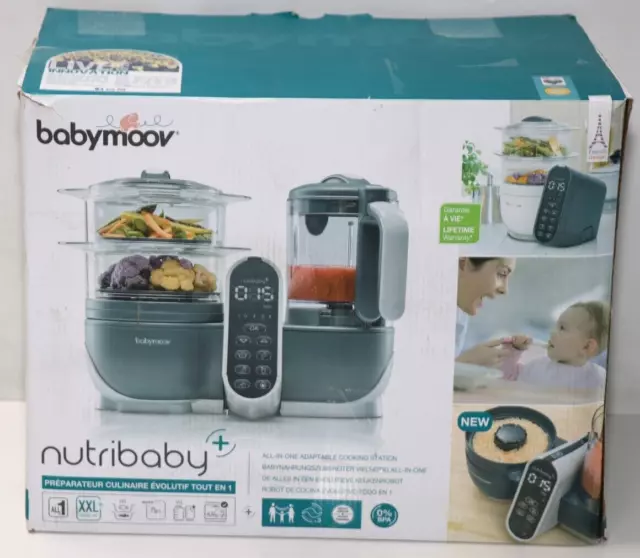 Babymoov Nutribaby Plus industrial grey,Babynahrungszubereiter,mit Riss Gehäuse