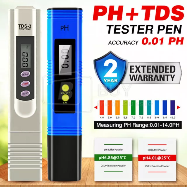 PH TDS Digital Meter Tester Pen Water Pool Hydroponics Monitor Aquarium Test AU