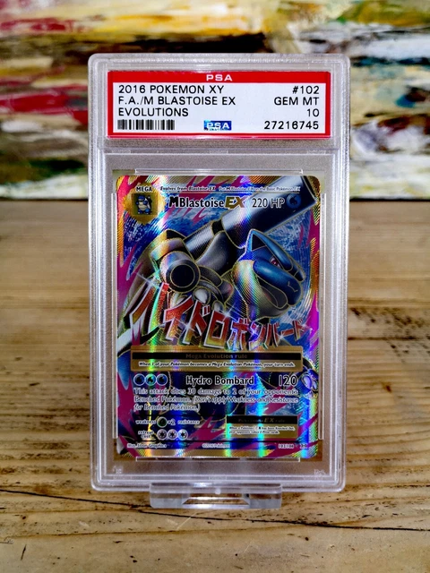 MEGA Blastoise EX PSA 10 Pokémonkarte. XY Evolutions Full Art 102/108 EDELSTEIN NEUWERTIG.