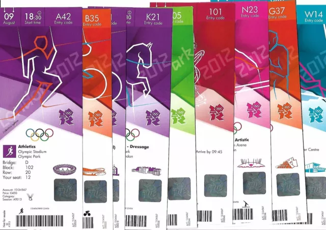 London 2012 Olympics Official Collectors Edition Replica Tickets