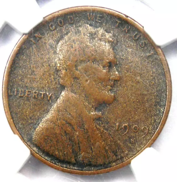 1909-S VDB Lincoln Wheat Cent 1C Penny - NGC VF Details - Rare Key Date Coin!