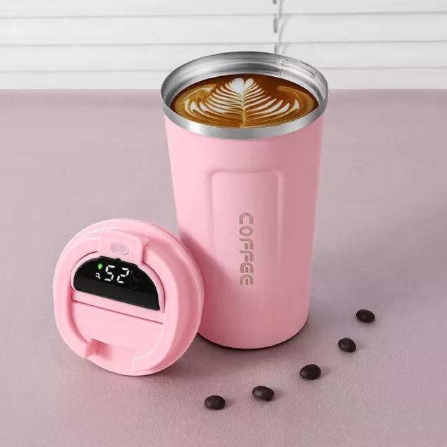new Insulated Coffee Mug Cup Travel Thermal Stainless Steel Temperature Display 13