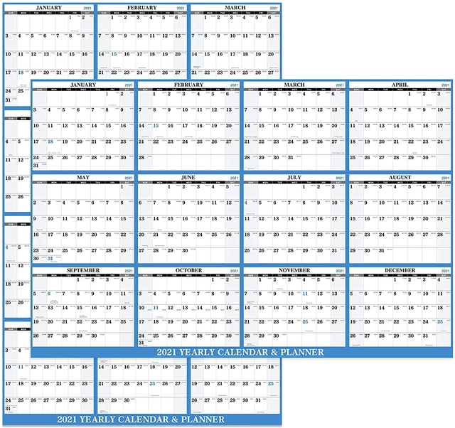 2022 YEARLY WALL Calendar 2022 Dry Erase Calendar with Julian Date