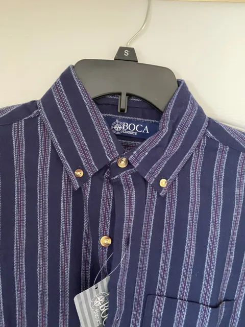 BOCA CLASSICS MEN'S Maroon Blue Grey Light Flannel Long Sleeve Shirt S ...