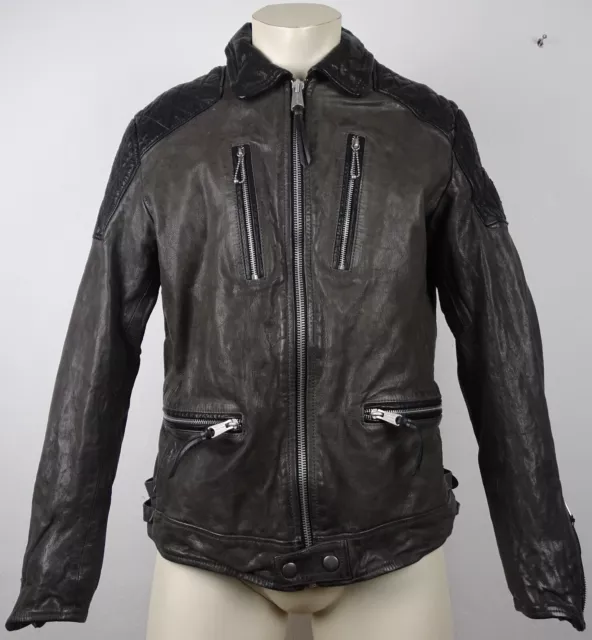 REPLAY LEATHER JACKET Herren Lederjacke Jacke Bikestyle Gr.L NEU mit ETIKETT