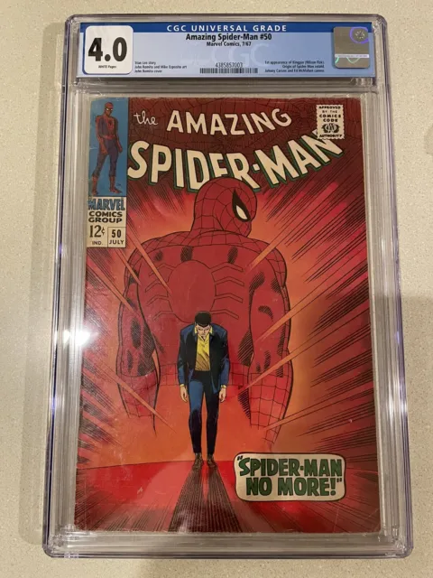 Amazing Spider-Man #50 CGC 4.0!  1st Appearance Of kingpin!  White Pages!