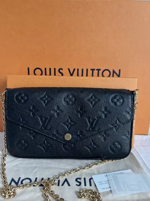 LOUIS VUITTON Felicie Pochette Monogram Empreinte Leather Tourterelle  claim