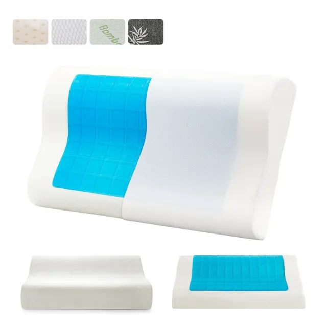 Memory Foam Cooling Gel Pillow Orthopedic Cervical Neck Support Sleeping Pillow