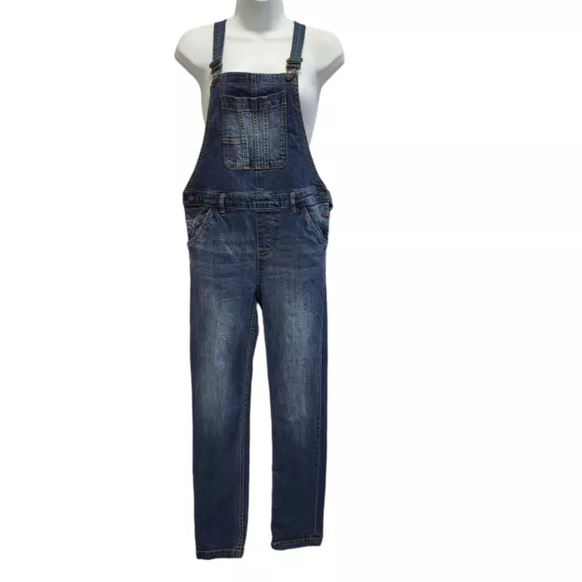 Fat Face Blue Skinny Denim Dungarees Uk Girl's Age 10-11 Yrs W26 L26