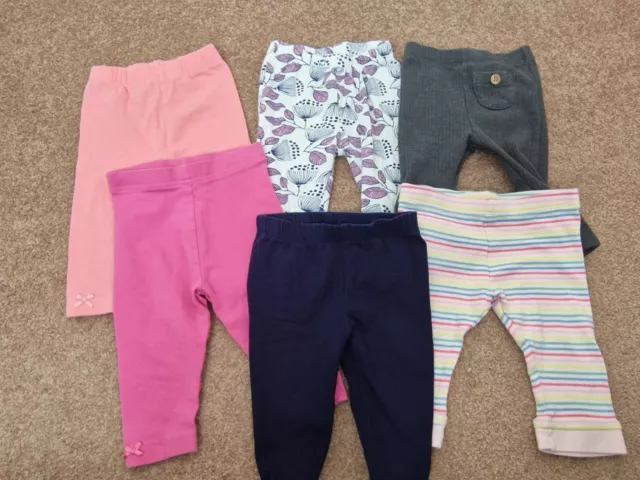 Baby Mädchen Leggings Konvolut Alter 3-6 Monate Next George F&F rosa gestreift grau