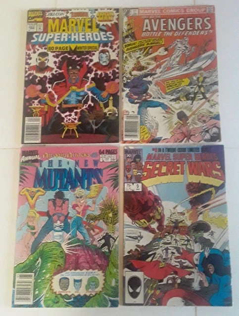 Marvel Super-Heroes & Secret Wars Avengers & New Mutants Annual Lot of 4 Books