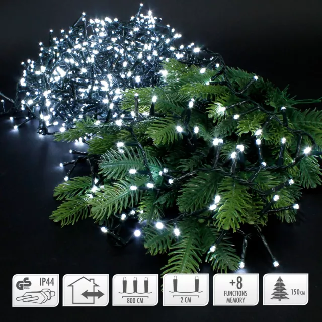 GUIRLANDE LUMINEUSE BLANC froid avec 400 LED en cluster eclairage fêtes Noël  8 m EUR 35,99 - PicClick FR