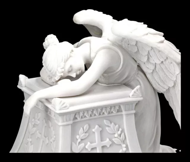 Tier Urne weiß - Trauernder Grabengel | Bestattung Engel Fantasy 7