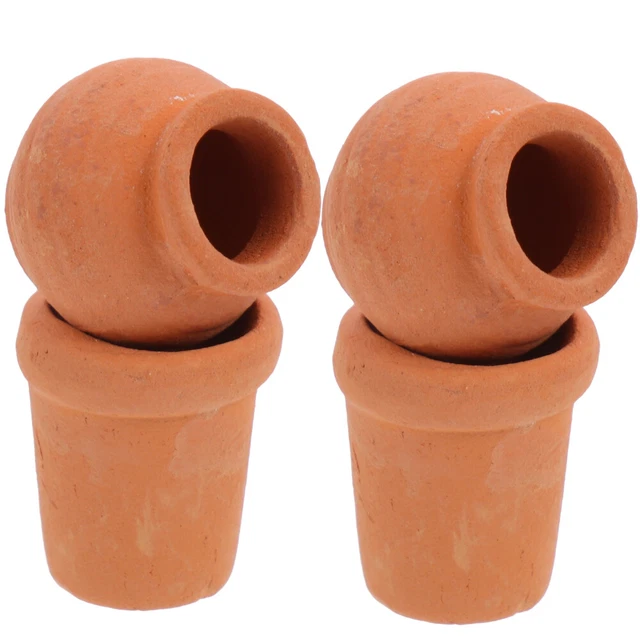 4pcs Miniaturnährstoff Blumenpot Vintage kleiner Pflanzen Kindergarten