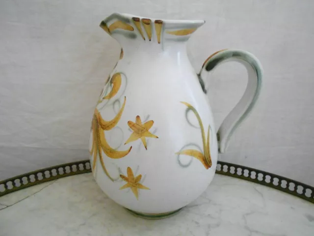 Magnifique Pichet A Vin / Broc A Eau En Faience / Gres Quimper Keraluc 2