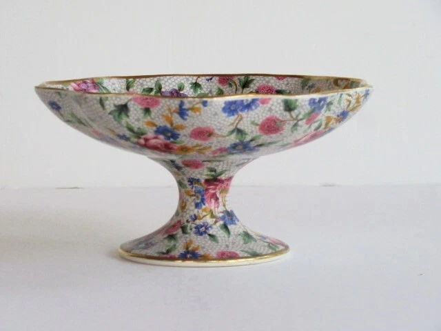 Royal Winton Grimwades Old Cottage Chintz (Pre 1960, Cream)  Round Compote