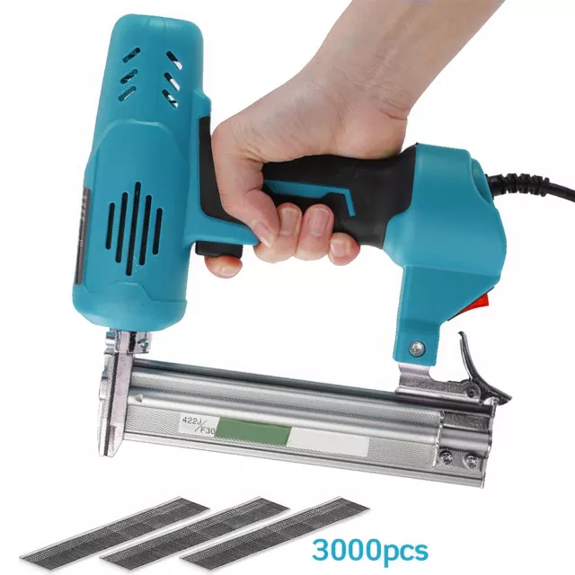 2600W Electric Stapler Gun Straight Nailer Tool Woodworking DIY 3000PCS Staples