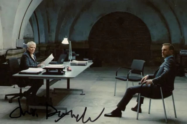 Dame Judi Dench Signed 6x4 Photo M James Bond 007 Film Series Autograph + COA