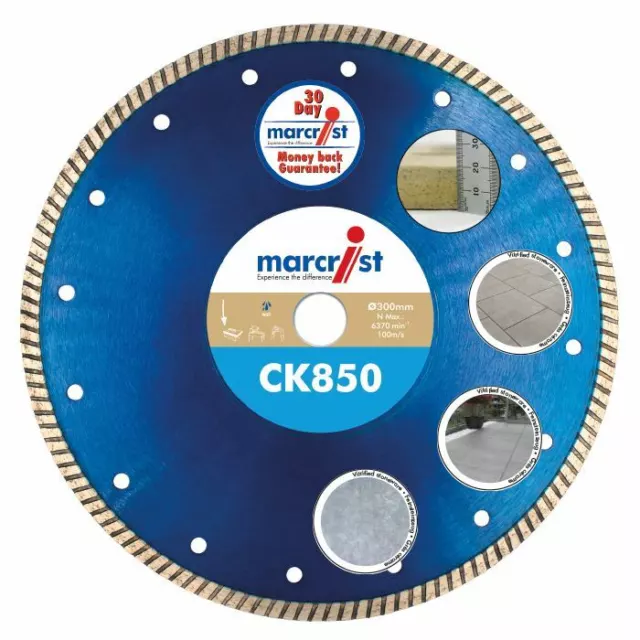 Marcrist CK850 Diamond Tile Saw Blade - Wet Tile Cutter Blade - 300mm