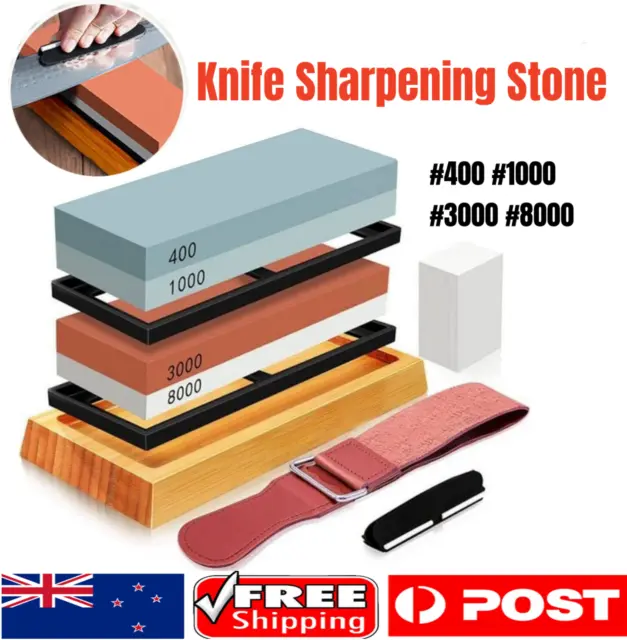 Knife Sharpening Stone Set Whetstone Knife Sharpener Stone Set With Belt NEW