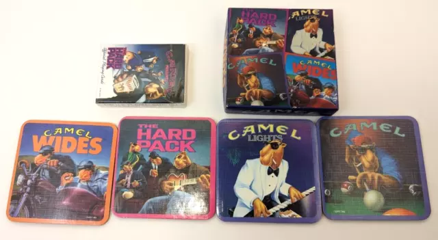 Joe Camel Cigarettes Sealed Playing Cards '91 & Cup Drink Cork Coaster Set '92