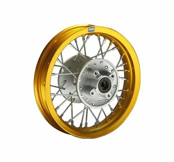 HMParts Cerchio Alluminio Anodizzato 10 Pollici Posteriore Oro Pit Bike Cross