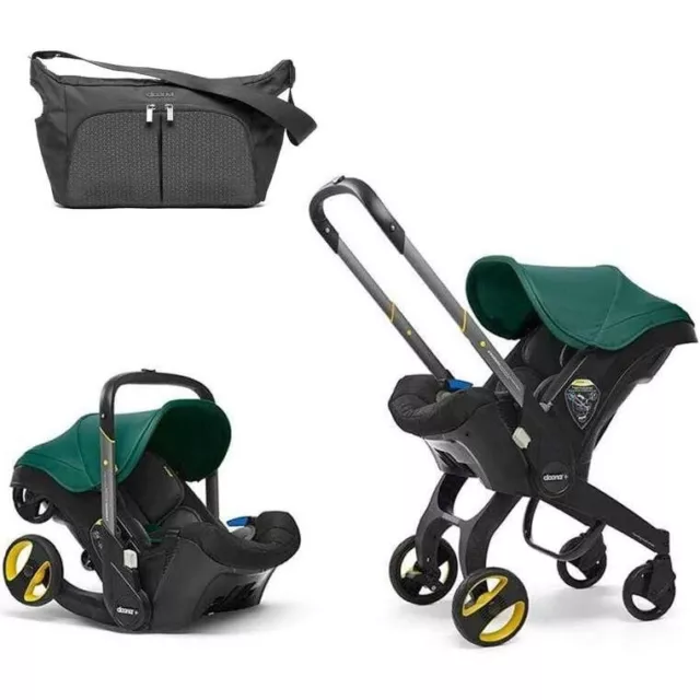 Asiento de coche y cochecito de viaje para bebé Doona - sillón y bolso convertibles verde carreras