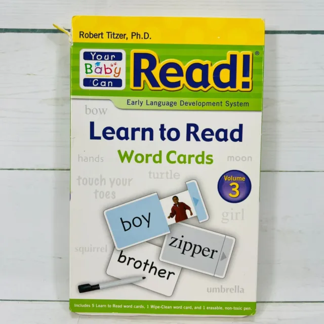Your Baby Can Read Sliding Word Cards 3 *Free Shipping*