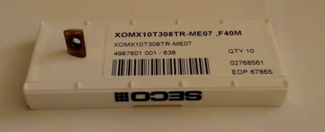 N° 2 Inserciones Fresado SECO Xomx10t308tr-me07, F40m
