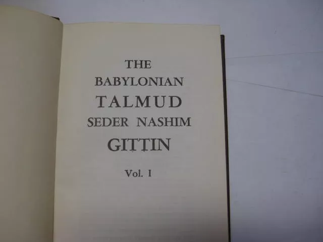 Hebrew English Talmud GITTIN I Bennet Jewish Judaica