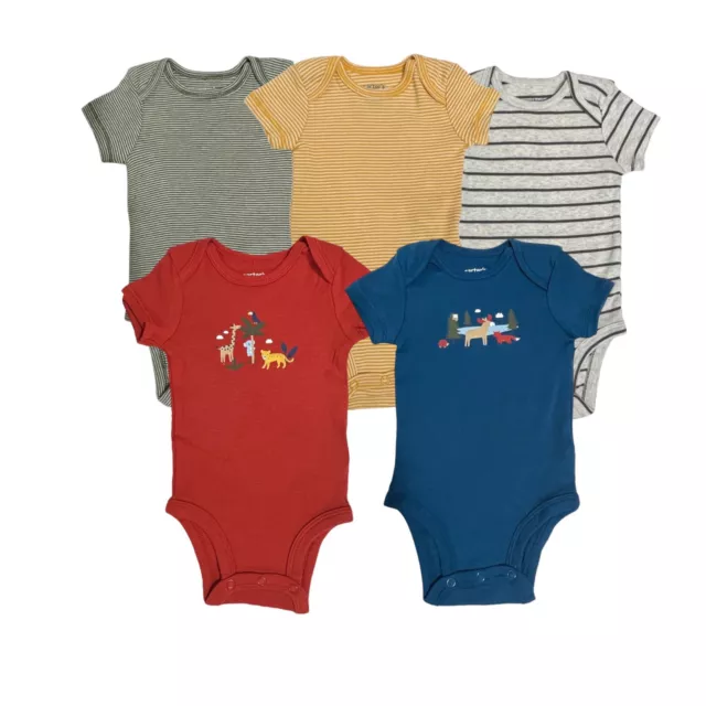 Carters Size 3 Months Baby boy 5pc Animals Safari 5 pack Outfit Set Bodysuit NWT