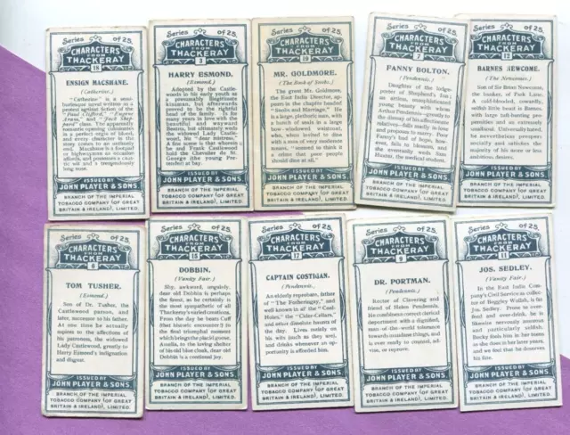 1913 John Player & Sons Cigarettes Characters From Thackeray 25 Tobacco Card Set 3