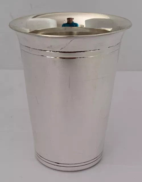 Nice Sterling Full Size Banded Hand Made Mint Julep Cup By Schroth No Monogram