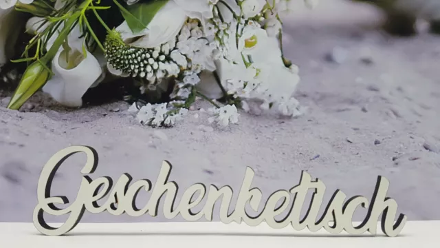 Schriftzug Geschenketisch - Holz Geschenke Feier Hochzeit Geburtstag Deko