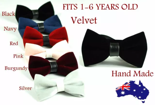 Baby Kids Boy Solid Color Velvet Bowtie Bow Tie 1 to 6 Years Old Wedding Party