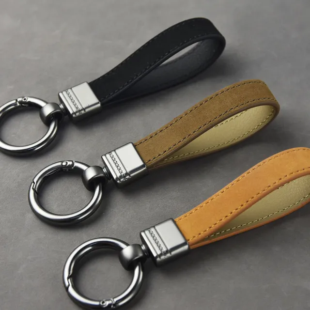 High-End Luxury Genuine Leather Keychain Buckle Car Key Ring Chain Holder