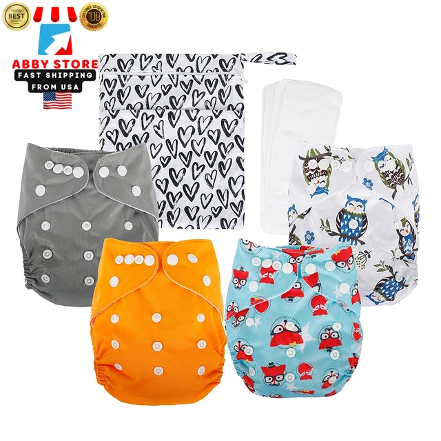 Newborn Cloth Diapers Reusable Adjustable Washable Reusable Diaper 4 pack 🔥