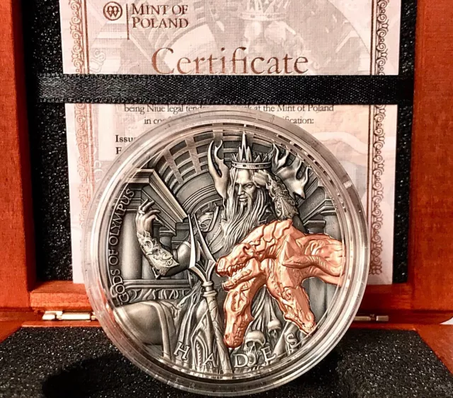Niue 2018  Gods of Olympus "HADES" 2oz Antique Finish Silver Coin.