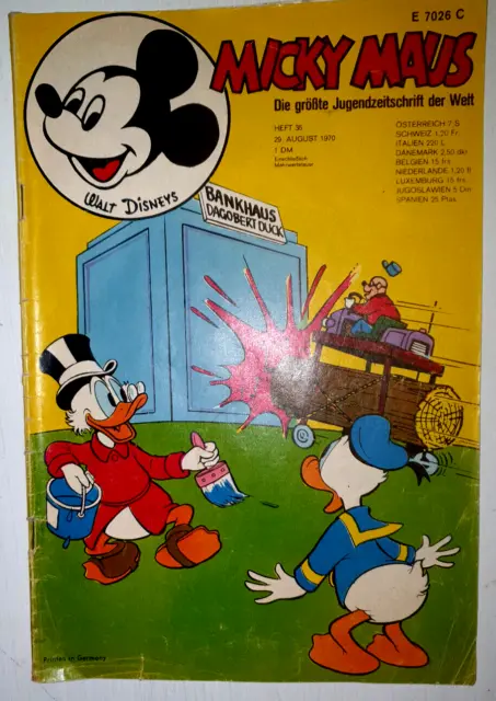 Micky Maus Heft Nr. 35 vom 29. August 1970 Originalheft EHAPA-Verlag