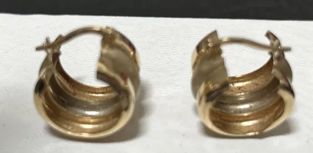 14K YELLOW GOLD small hoops earrings 3.4 Grams $165.00 - PicClick