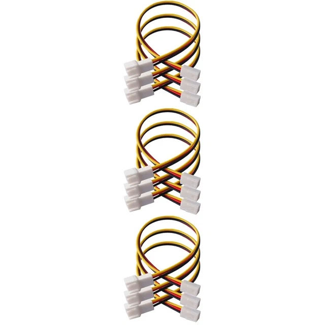 9 pcs Fan Cable Extender 3 Pin Fan Cable   Splitter Cable