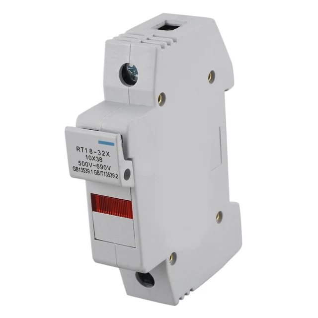 2X(RT18-32X AC 380V 32A 1 PôLe 10X38Mm Base de Support de Fusible à Montage su1)