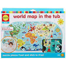 Puzzle Mappa del Mo ALEX 11262 Merchandising Alex Toys World Map In The Tub Bagno 
