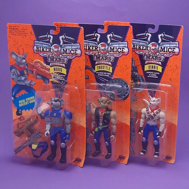 Biker Mice From Mars – Modo, Vinnie, Throttle (figurines Galoob, Lot Occasion)